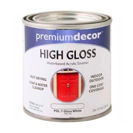 General Paint Interior/Exterior Paint, Gloss, White, 1/2 Pint 796166